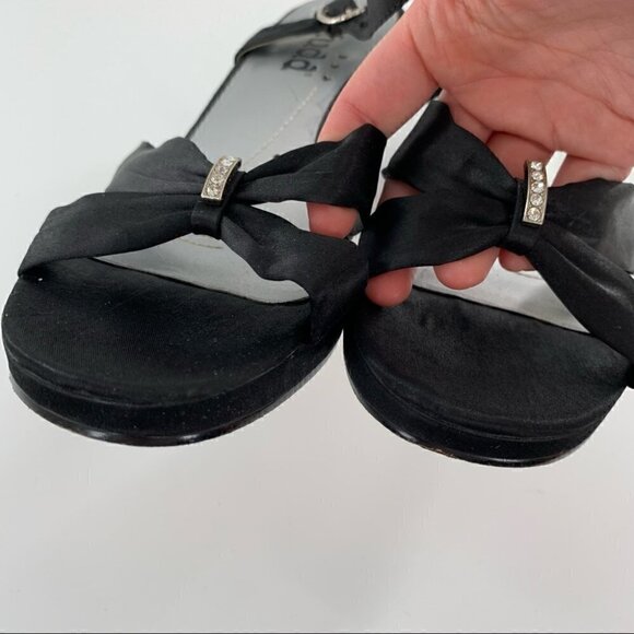 Mudd Frankie womens heels size 10 black satin chunky formal party vintage Y2k - Picture 11 of 14